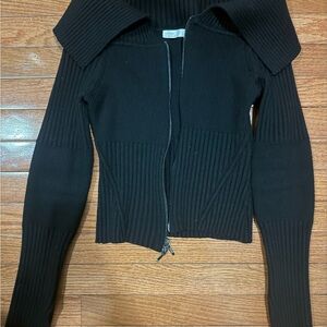 OAK + FORT Black Cowl Neck Sweater